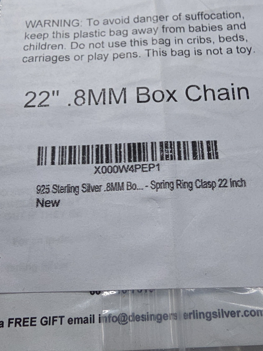 Buy One Or Buy All Four 22-in Sterling Silver 925 Box Chains - Picture 5 of 6